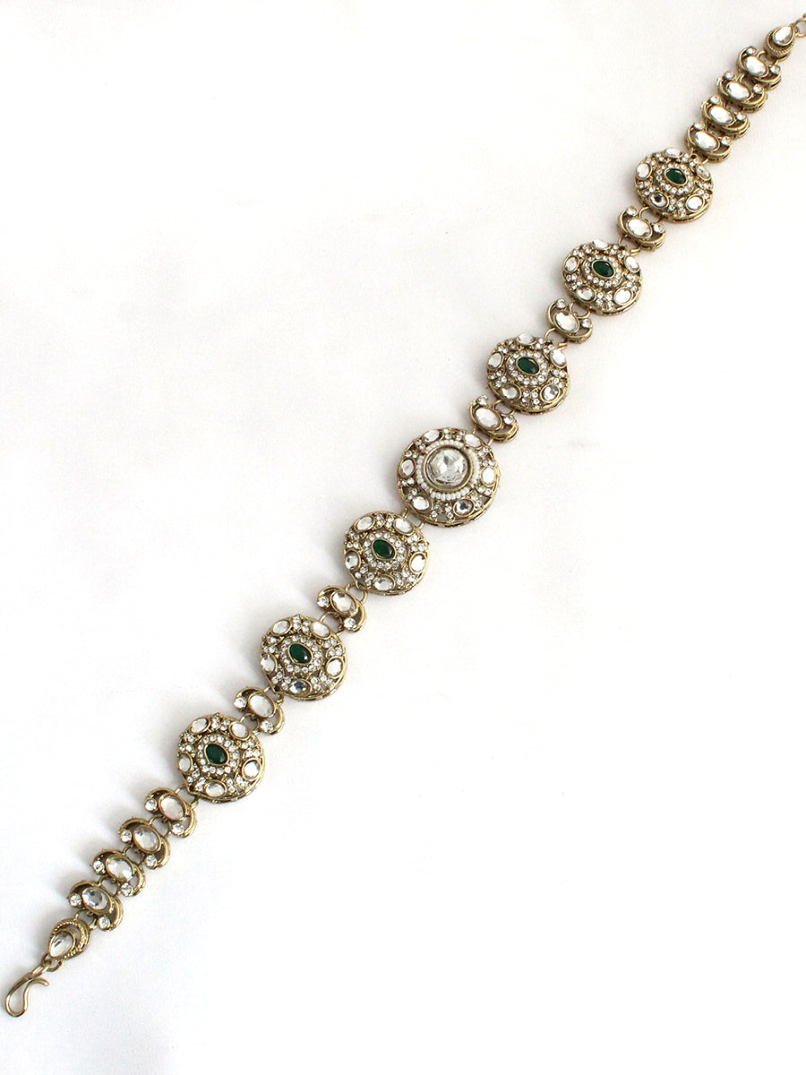 Avisha Sheeshphool / Headpiece-Green