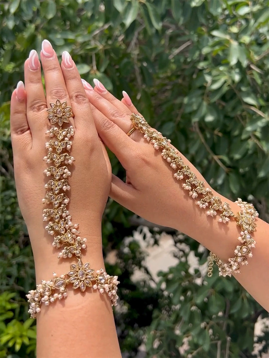 Poorva Hand Harness/Bracelet - Gold