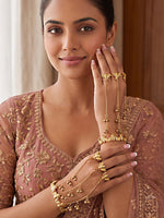 The Bumble Bee Hand Harness Bracelet (Hathphool)-Gold