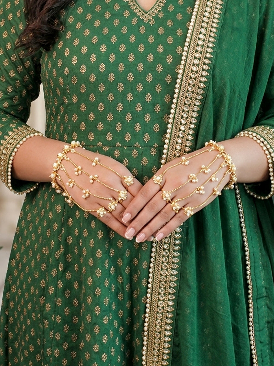 Pragya Hand Harness Bracelet-gold
