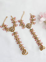 Aishwarya Hand Harness / Hathphool Royal Indian Hathphool for Wedding Styling-Pink / Green