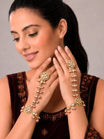 Aishwarya Hand Harness / Hathphool Royal Indian Hathphool for Wedding Styling-Pink / Green