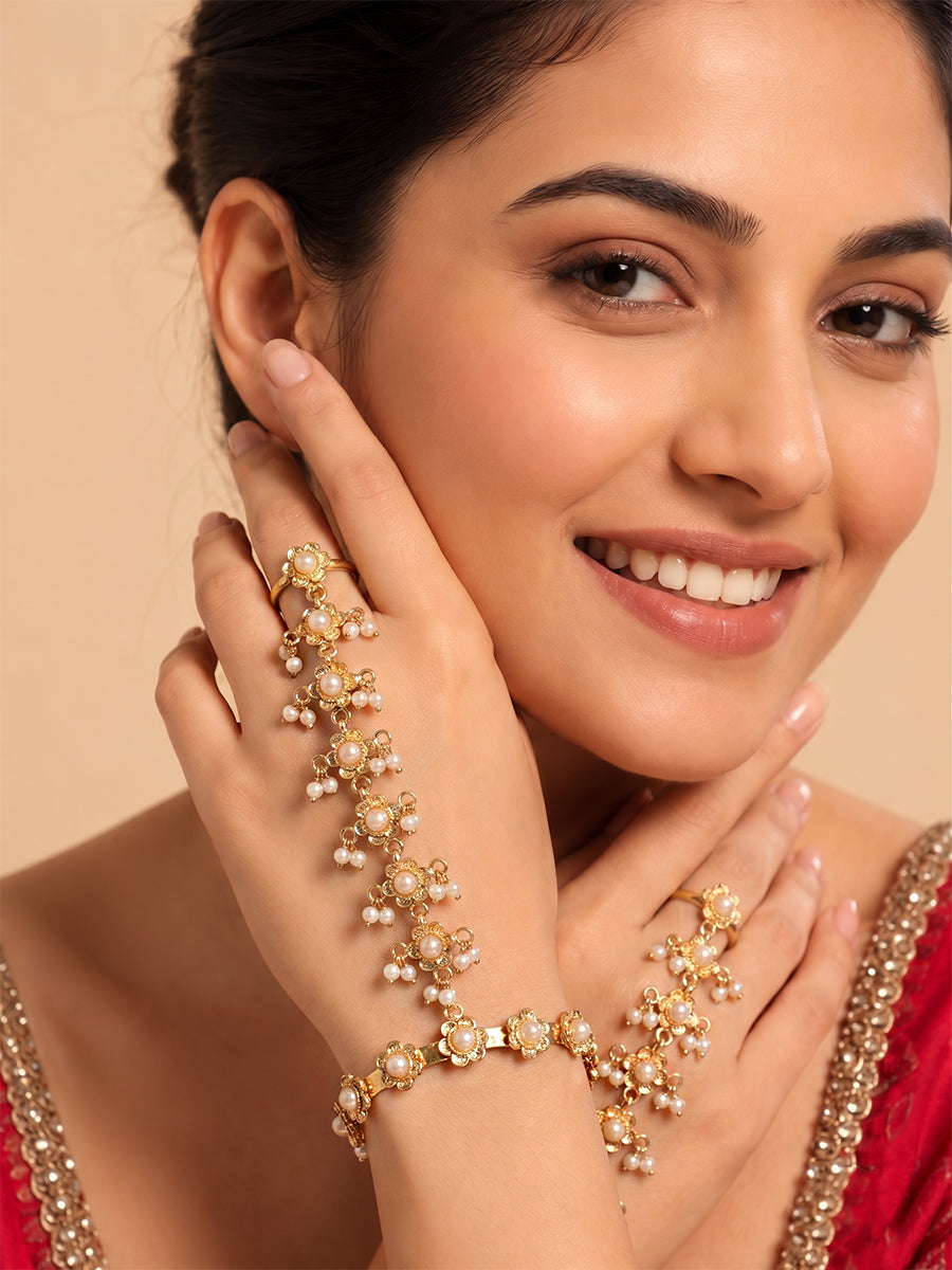 Pravya Hand Harness / Bracelet-Gold