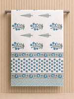 Blue Floral Bliss Hand & Bath Towel Set-Blue