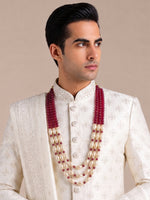 Raghav Groom Necklace-Hot pink
