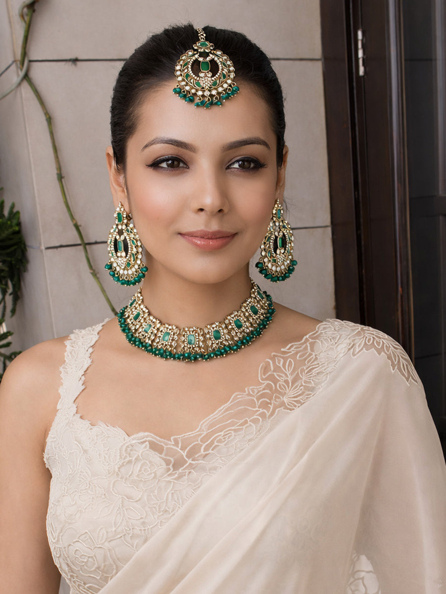 Avika Necklace Set-Green