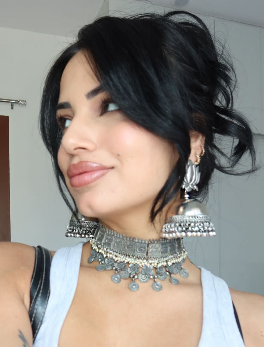 Shampa Necklace Set-Antique Silver