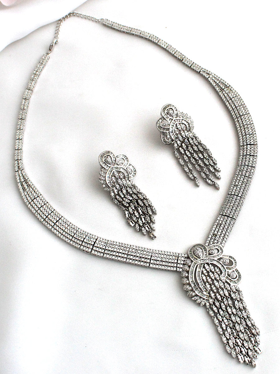 Erica Necklace Set-Silver