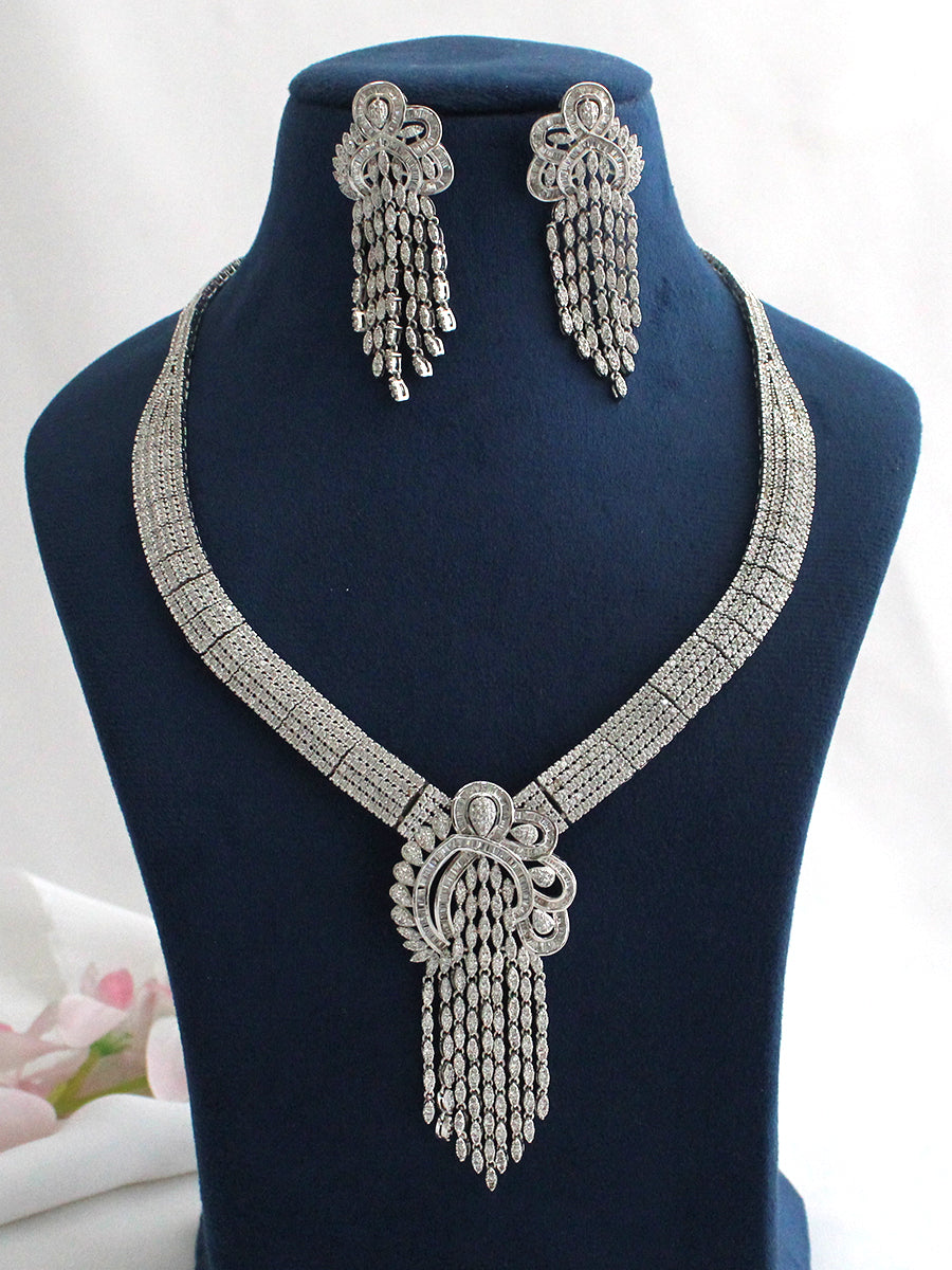 Erica Necklace Set-Silver