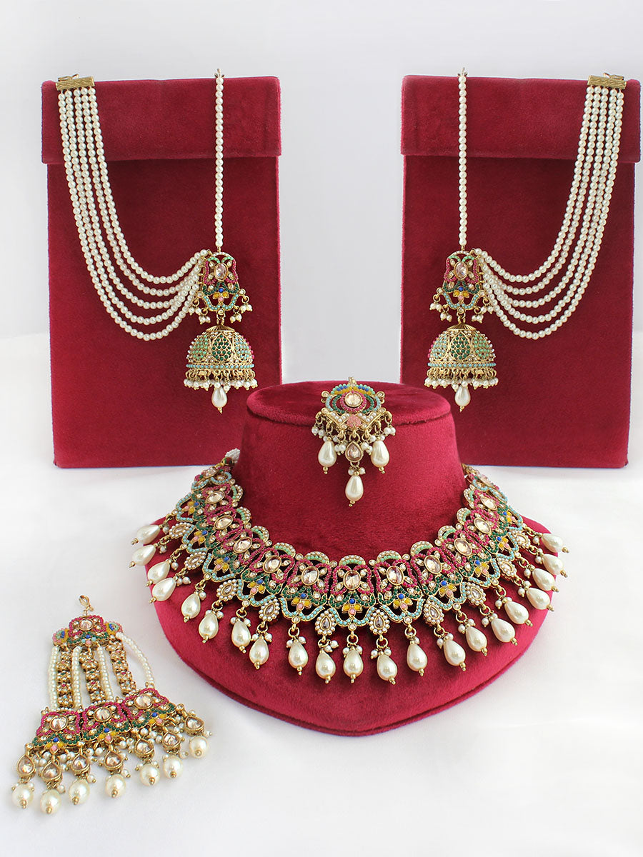 Mehreen Necklace Set - Multiclor 
