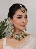 Shaira Choker Necklace Set-Green