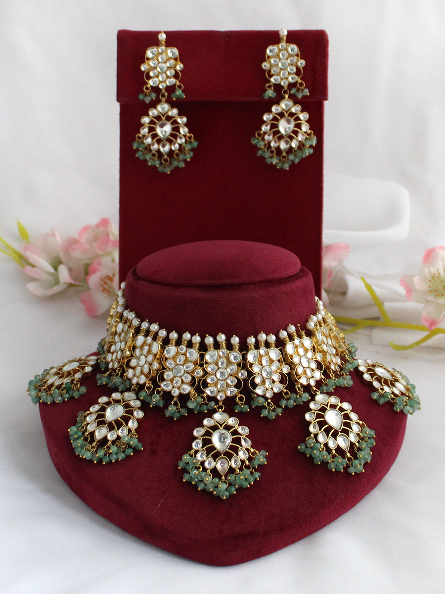 Shefali Necklace Set-Green