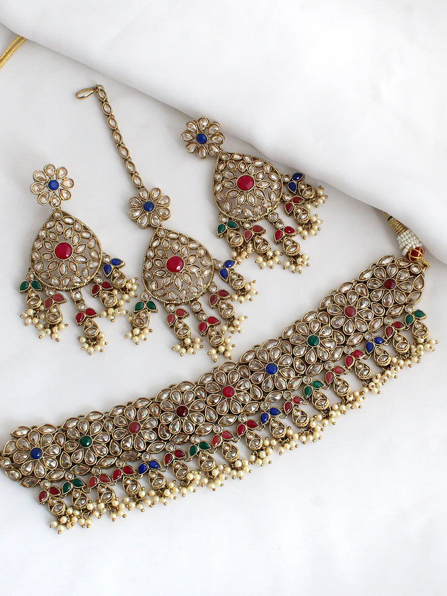 Sonali Necklace Set-Multicolor