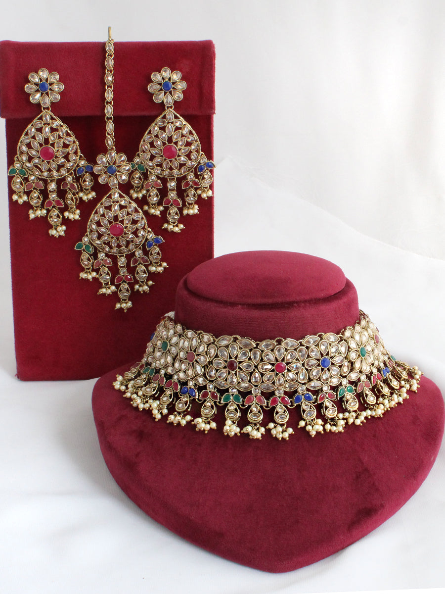Sonali Necklace Set-Multicolor
