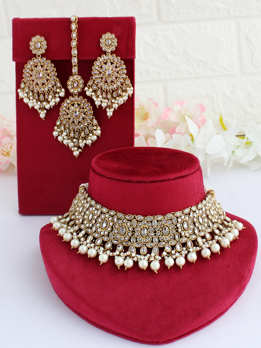 Shahin Necklace Set- White