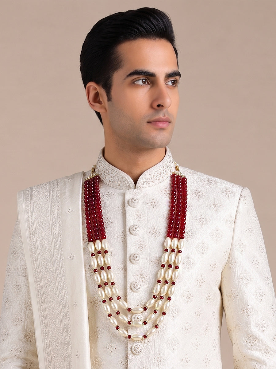 Raghav Groom Necklace-M aroon