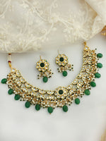 Rohini Choker Necklace Set-Green