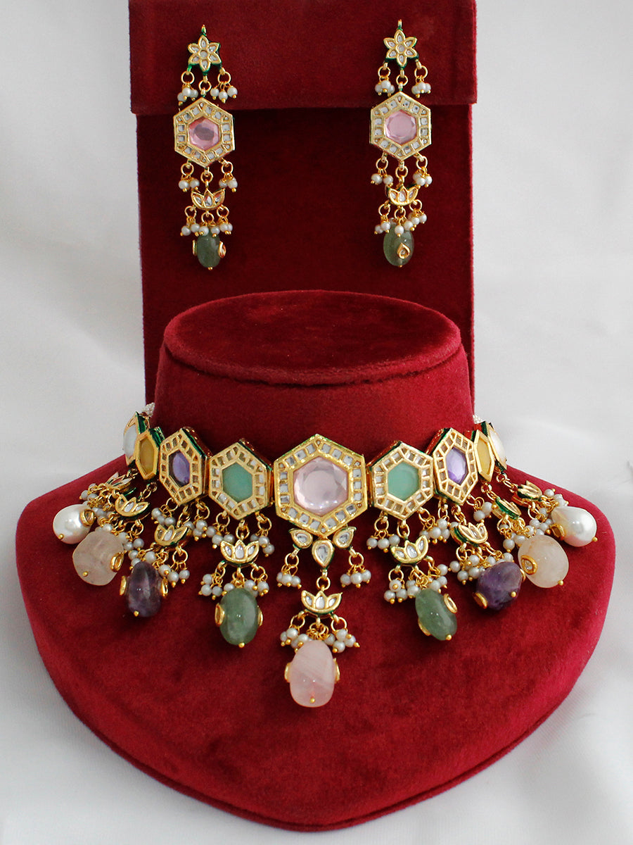 Adhika Necklace Set - Multicolor
