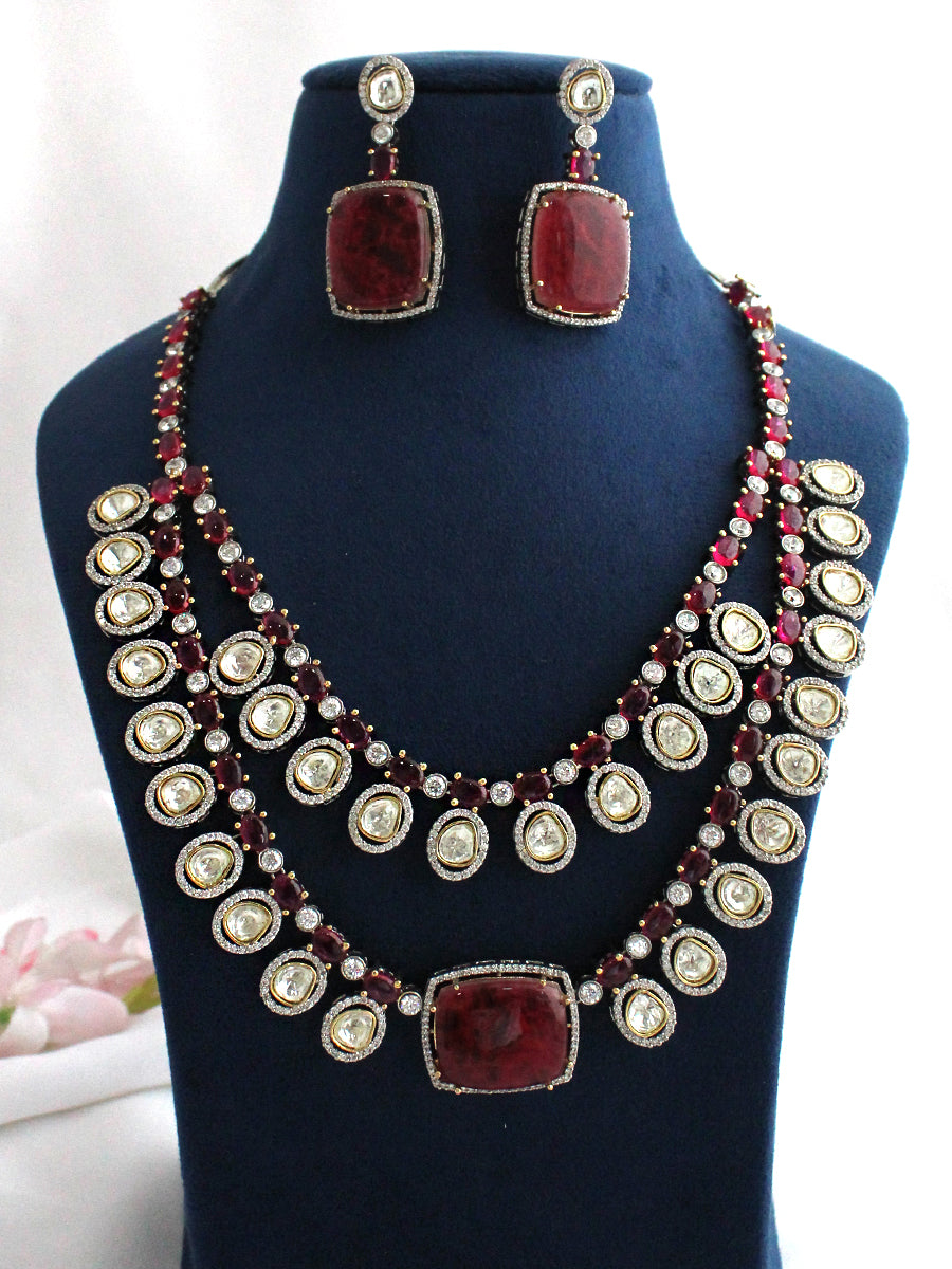 Rayna Necklace Set-Hot Pink
