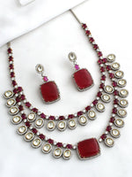 Rayna Necklace Set-Hot Pink