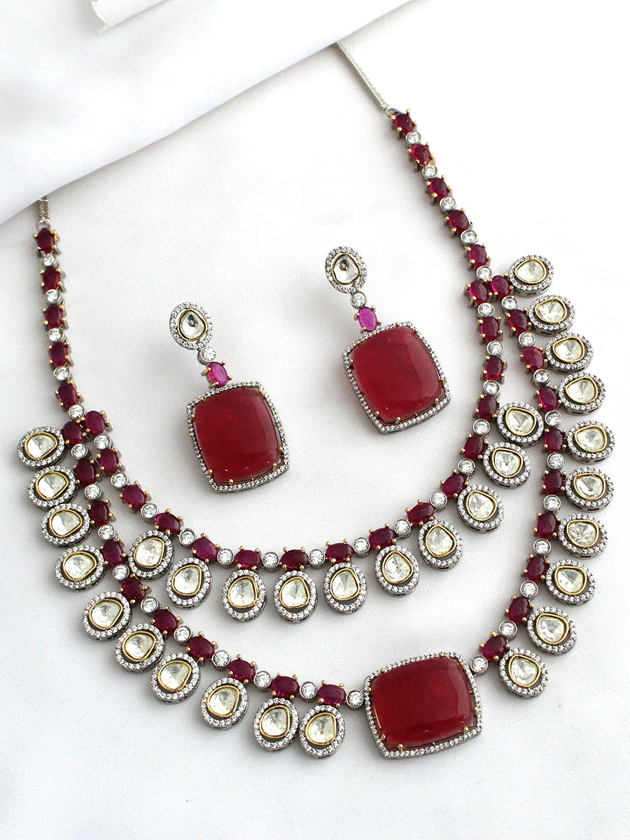 Rayna Necklace Set-Hot Pink
