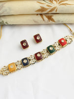 Drishti Choker Necklace Set - Multicolor