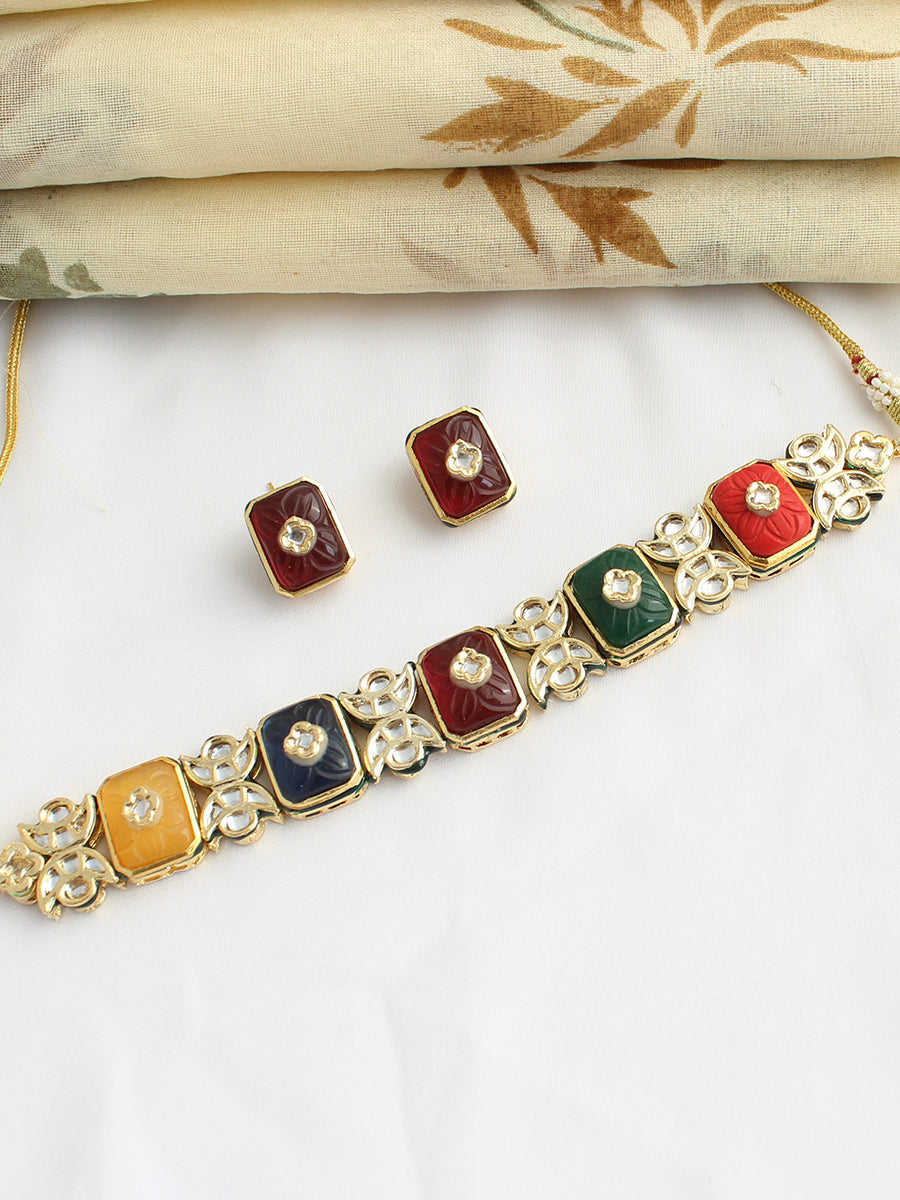 Drishti Choker Necklace Set - Multicolor