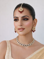 Neeru Necklace Set-Maroon