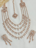Tarasha Layered Necklace Set - Rose Gold