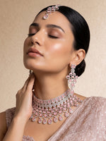 Veronica Bib Necklace Set-Pastel Pink