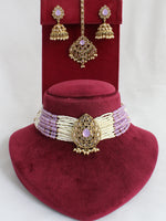 Sia Choker Necklace Set-Lavender