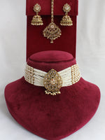 Sia Choker Necklace Set-Gold