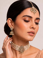 Sia Choker Necklace Set-Gold