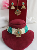 Sia Choker Necklace Set-Sea Green