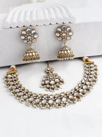 Sneha Bib Necklace Set - gold
