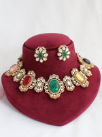 Udaipur Bib Necklace Set-Multicolor