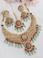 Kamakshi Necklace Set - Mint green