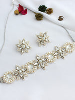 Sara Choker Necklace Set-Pearl