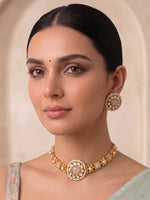 Manya Choker Necklace Set -  Pastel Pink