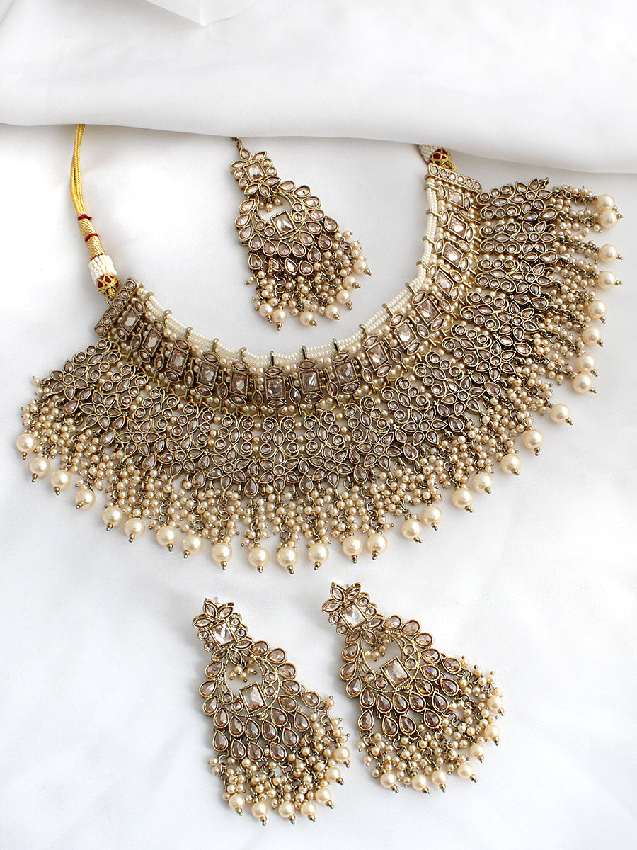Sehar Necklace Set-Gold