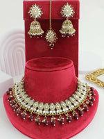 Shirin Necklace Set-Maroon