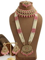 Falak Layered Necklace Set - Pink
