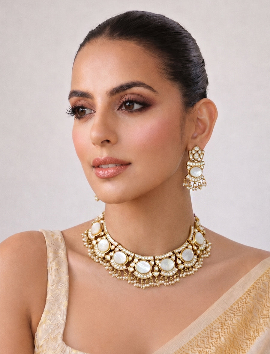 Samiksha Necklace Set-Ivory