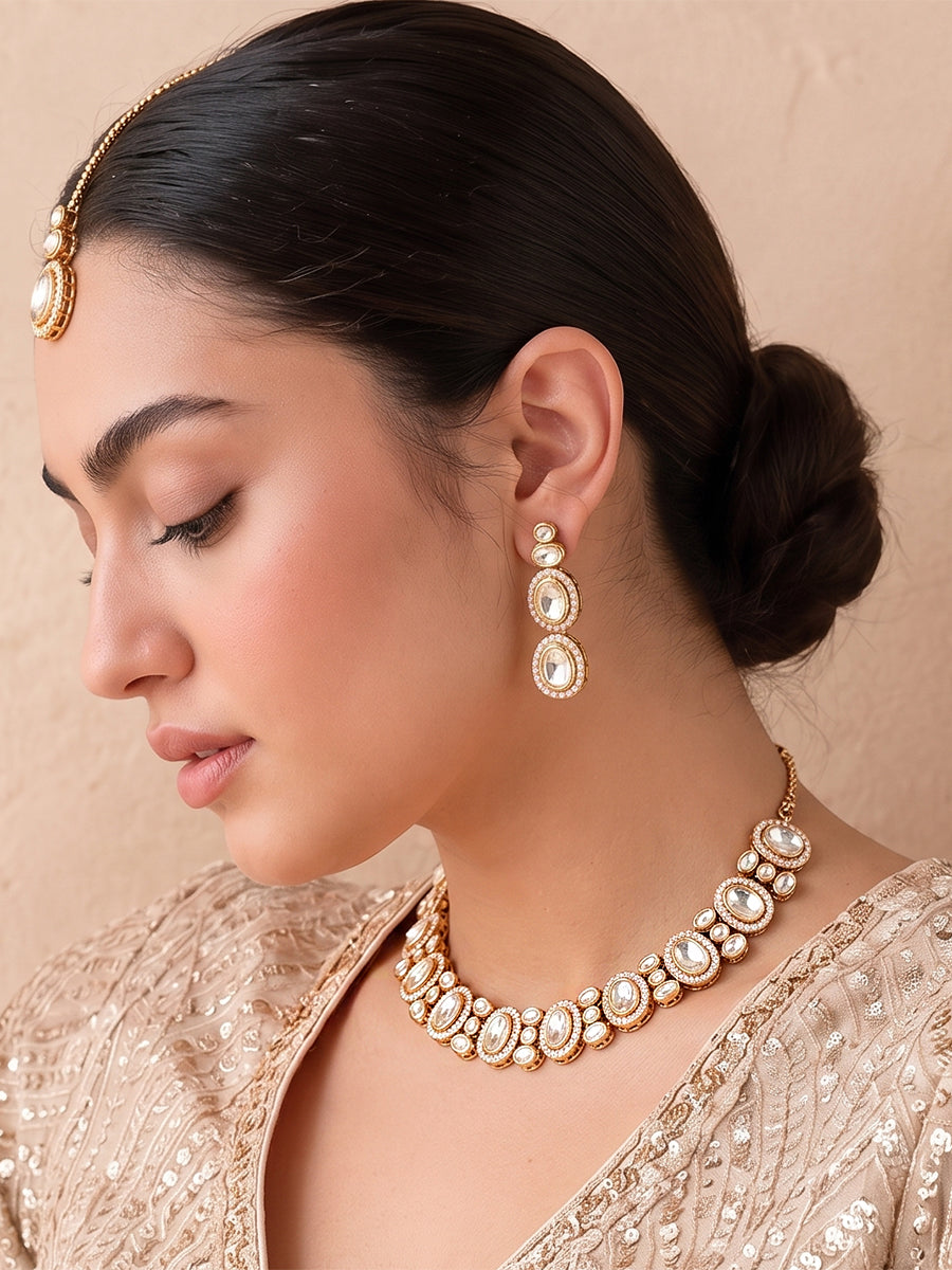 Nimisha Necklace Set - Gold