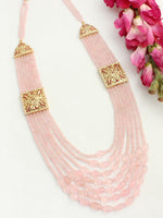 Umrao Jadau Layered Necklace-pastel Pink