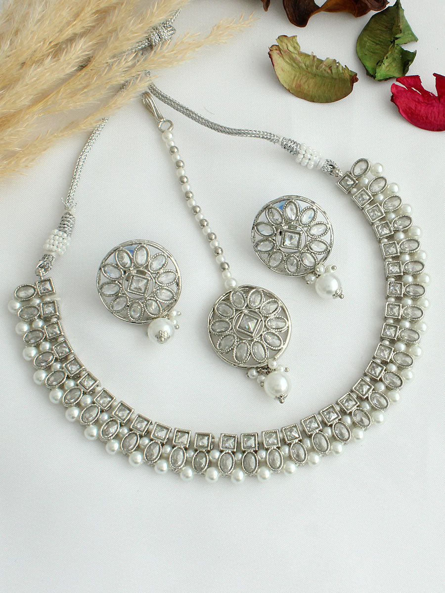 Mishali Necklace Set Polki Necklace Set for Saree Styling Abroad