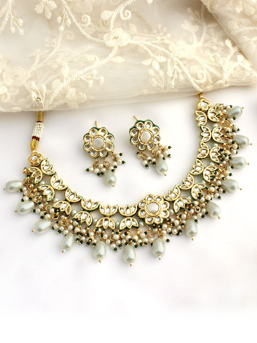Rohini Choker Necklace Set-Ivory