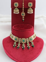 Jivika Choker Necklace Set-Green