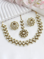 Vihani Choker Necklace set  - White 
