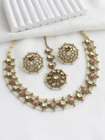 Vihani Choker Necklace set  - Pastel Pink
